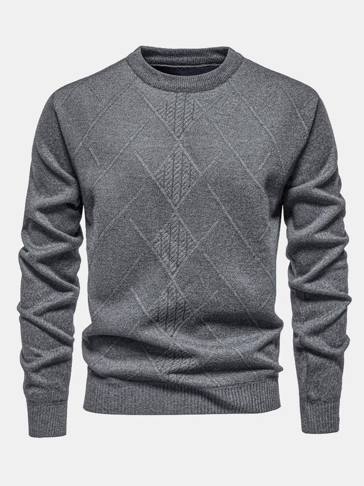 Rens | Trui met geometrisch ruitpatroon