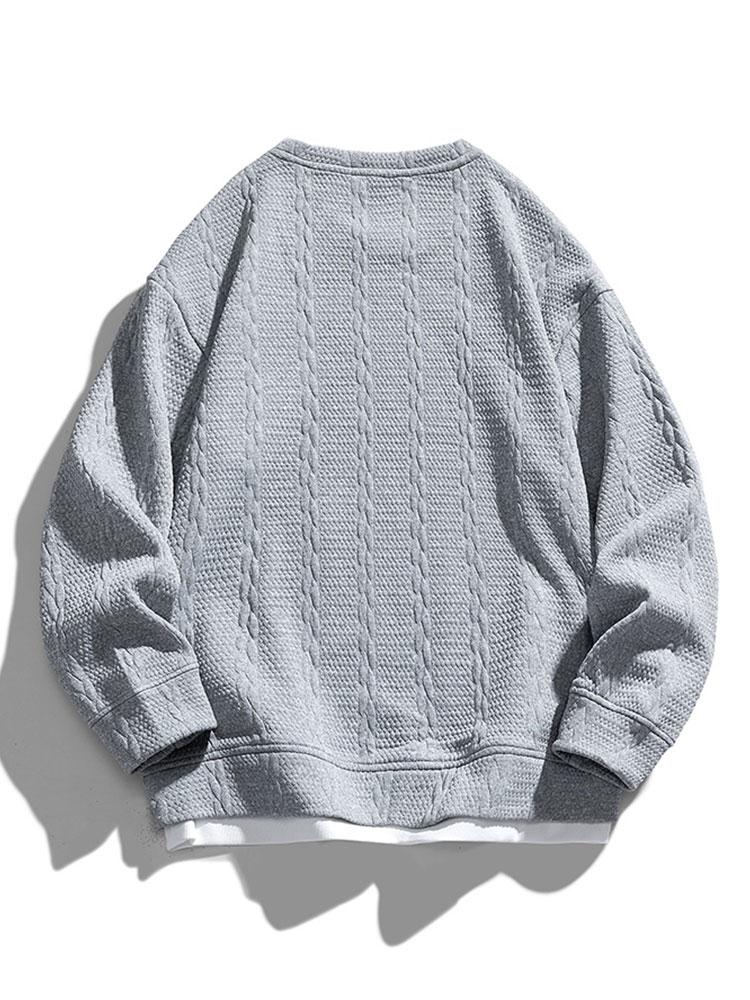 Menno | Sweater met jacquarddessin met tarwemotief en relaxte pasvorm