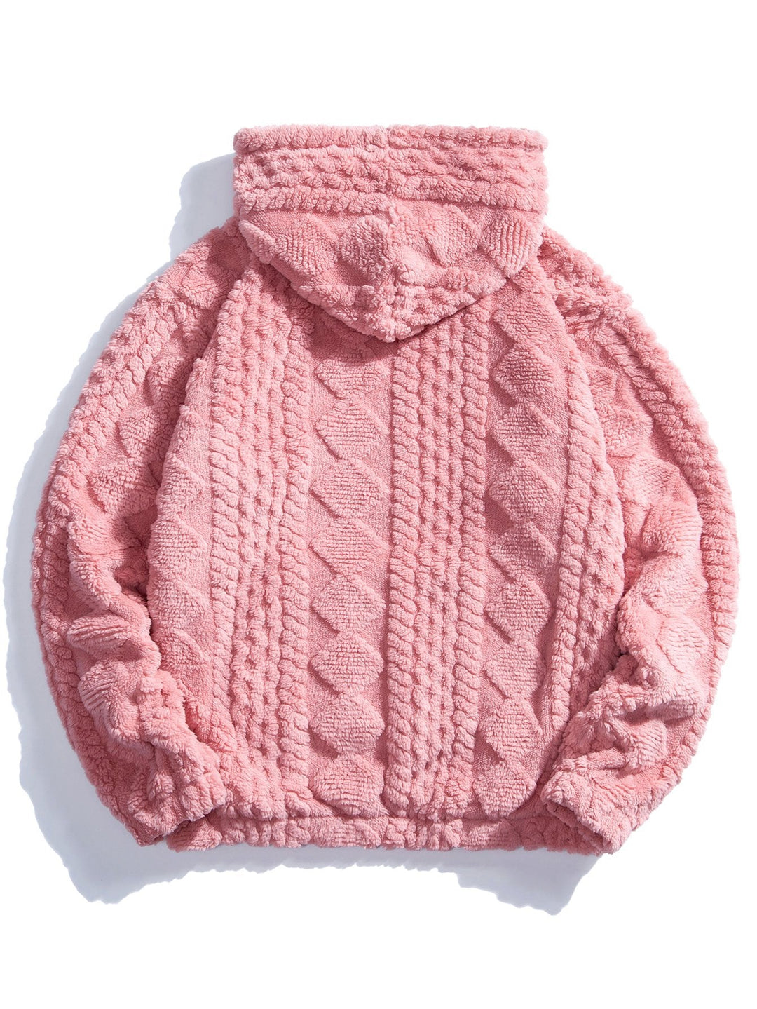 Niek | Teddyhoodie met geometrisch jacquarddessin