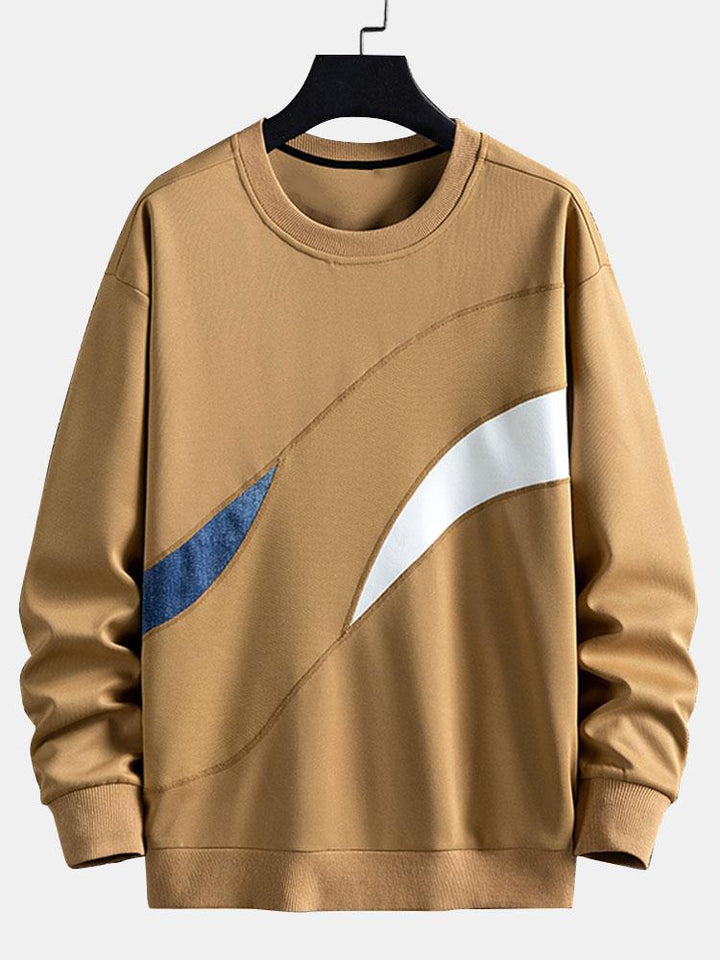 Freek | Sweater met kleurvlakken en ronde hals