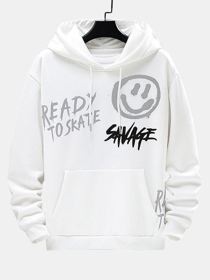 Teije | Hoodie met smiley- en graffitiprint