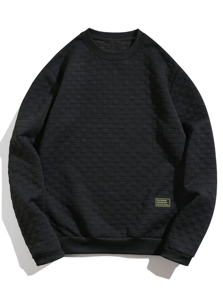 Hidde | Sweater met schaakbordjacquard