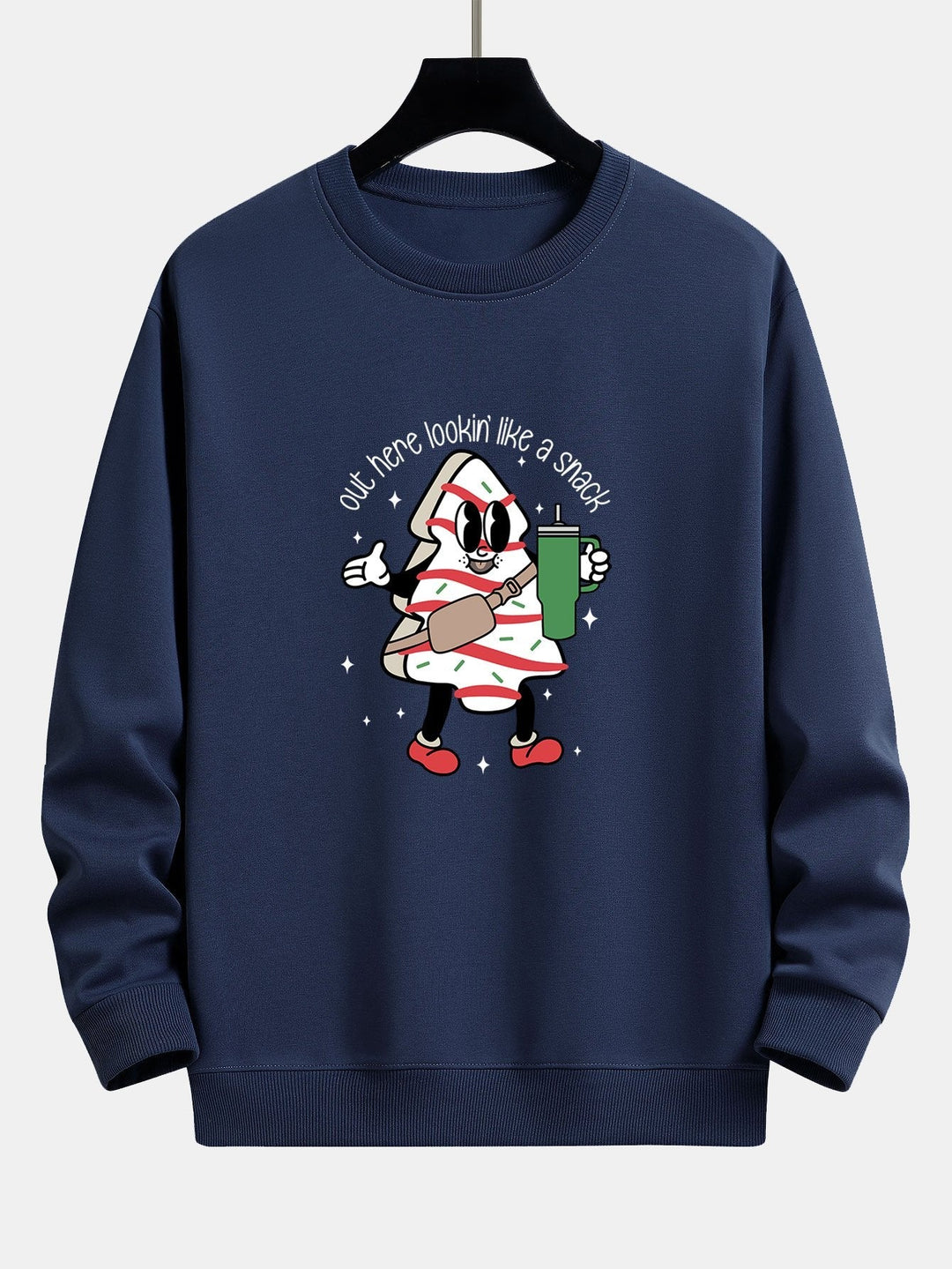 Dirk | Kerstsweater met koekmannetjesprint en relaxte pasvorm