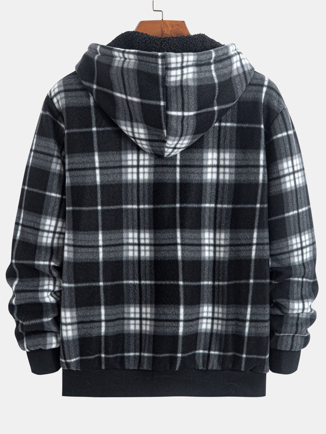 Geert | Geruite flanellen hoodie met teddyvoering