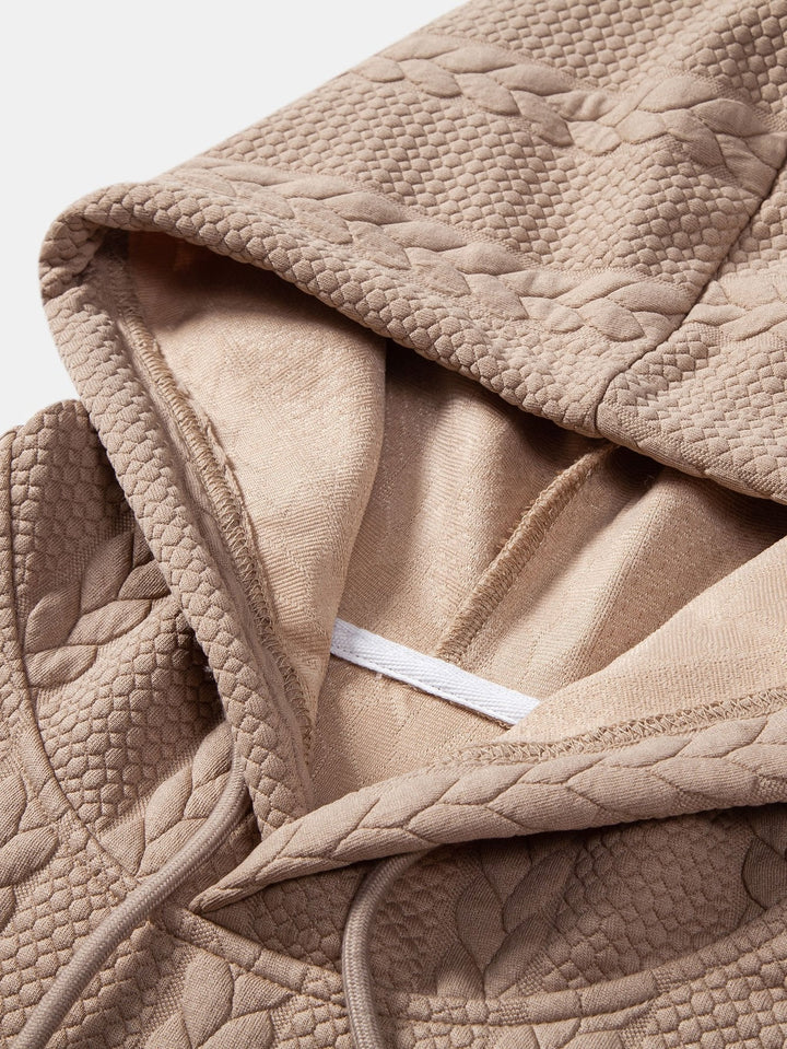 Ties | Hoodie met jacquarddessin, tarwemotief en relaxte pasvorm