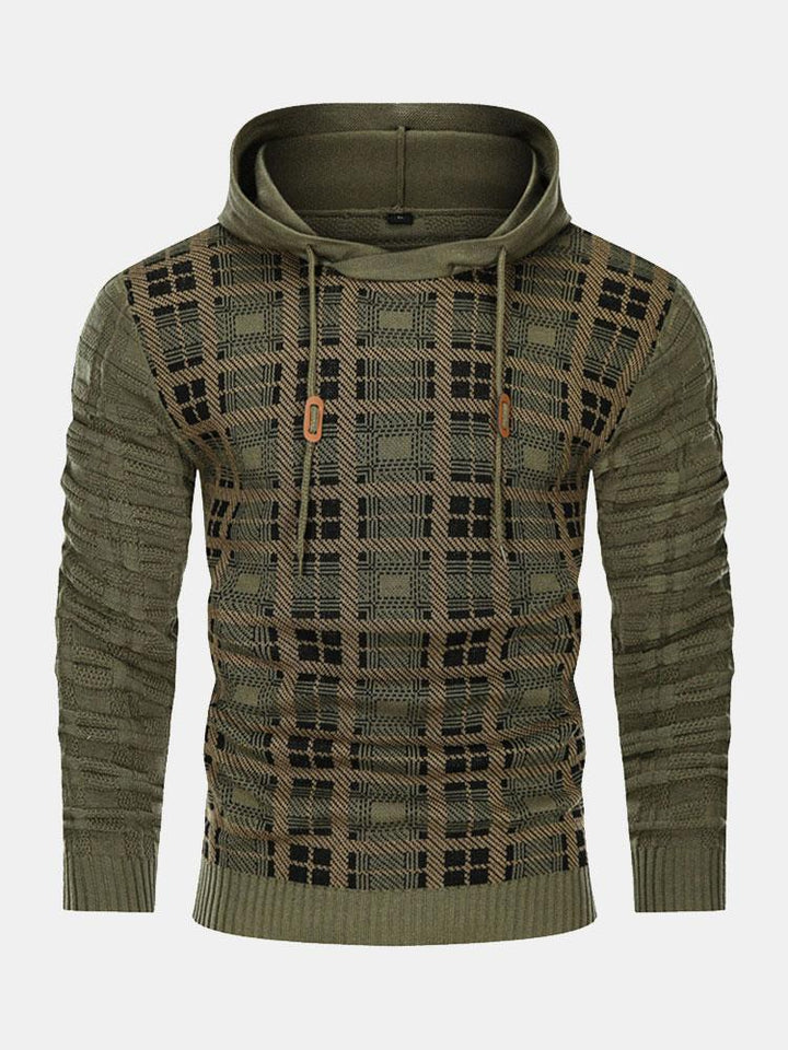 Gerard | Slim-fit trui met capuchon en ruitpanelen