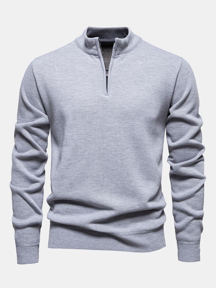 Richard | Relaxed-fit trui met hoge kraag en rits