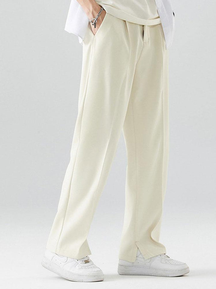 Tijs | Geplooide Pantalon met Split Zoom