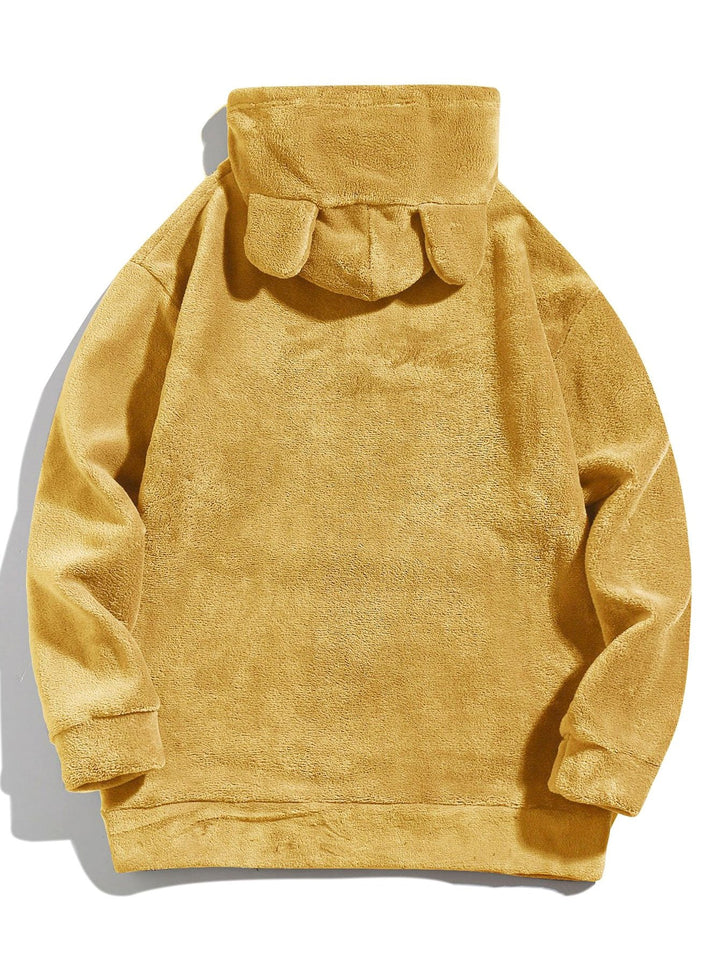 Reinier | Hoodie van teddyfleece met oortjes en relaxte pasvorm