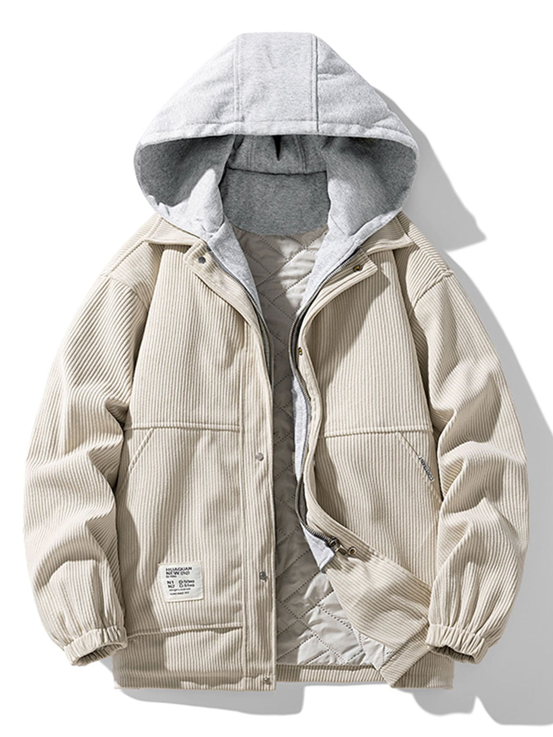 Noah | Gewatteerde corduroy jas met capuchon