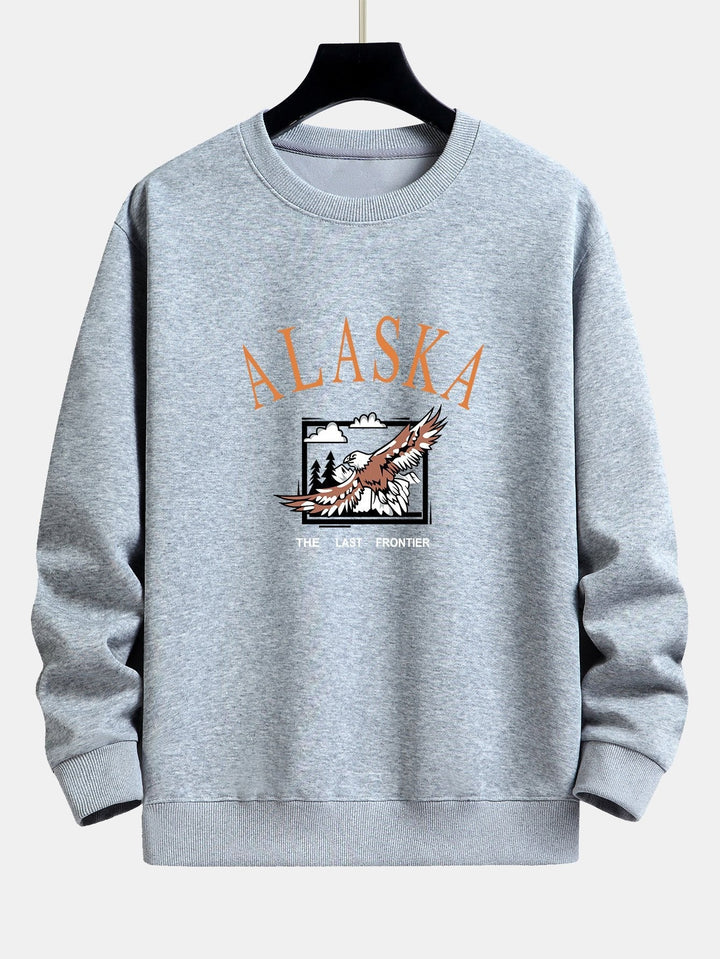 Sander | Sweater met Alaska- en adelaarprint en relaxte pasvorm
