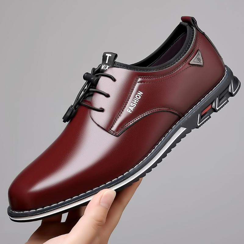 Karst | Zwarte derbyschoenen met glanzende afwerking