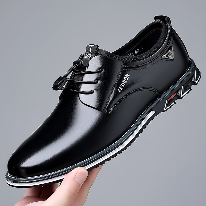 Karst | Zwarte derbyschoenen met glanzende afwerking