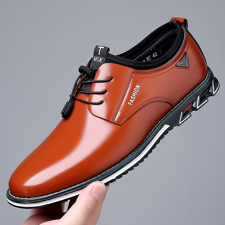 Karst | Zwarte derbyschoenen met glanzende afwerking