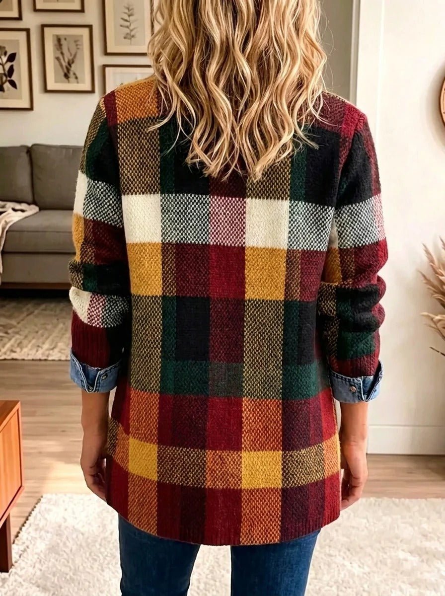 Liesbeth | Spijkerjasje met ruit en colourblock