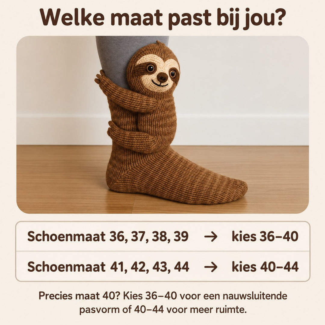 Lotte | Knuffelsokken Luiaard – Maattabel