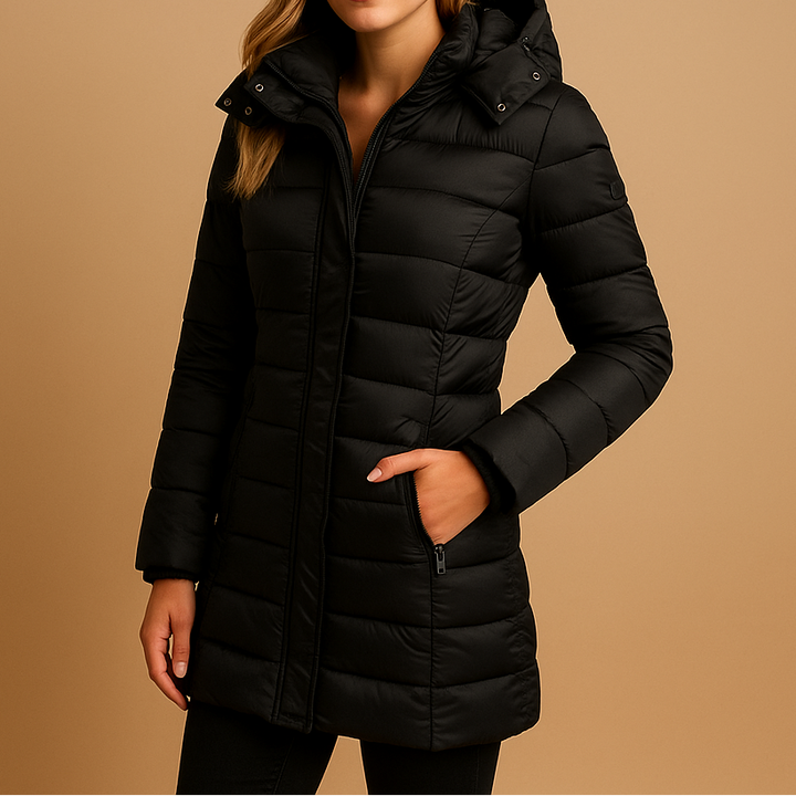 Maaike | Elegante jas in marine en khaki