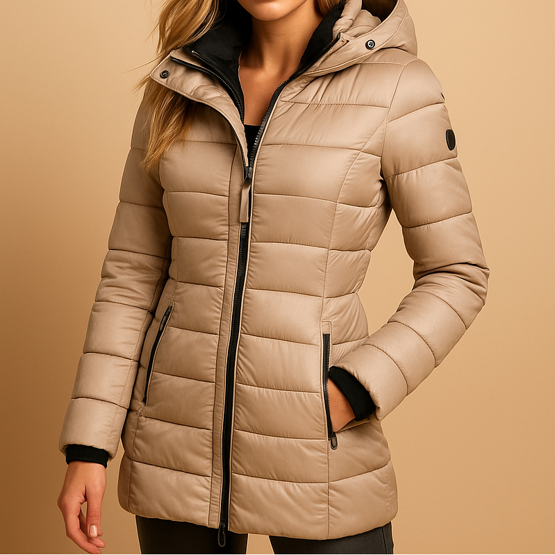 Maaike | Elegante jas in marine en khaki