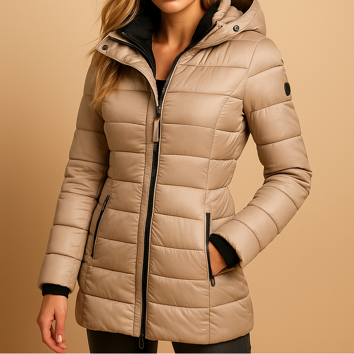 Maaike | Elegante jas in marine en khaki