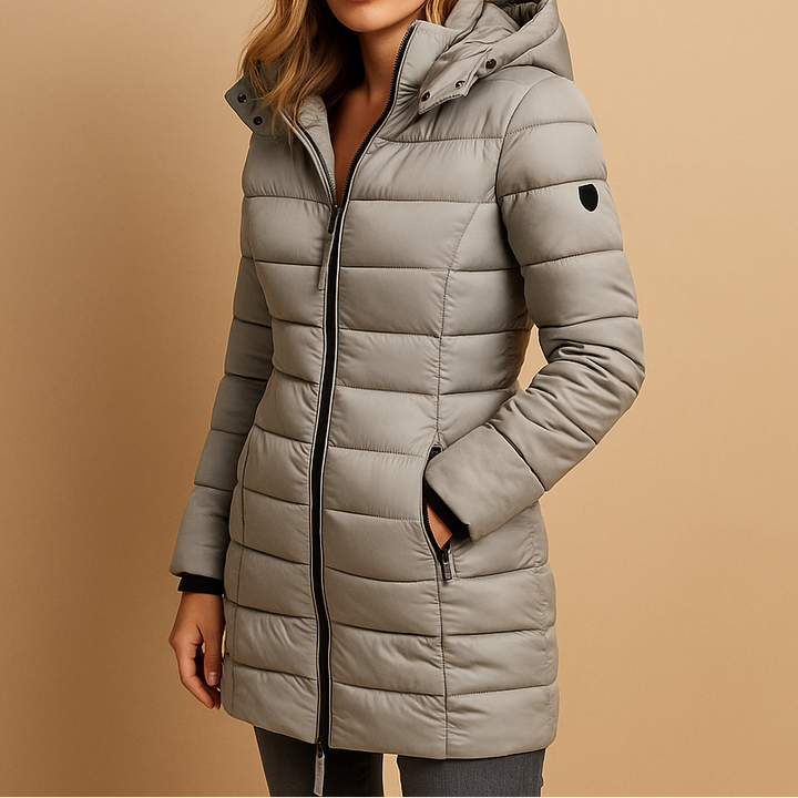 Maaike | Elegante jas in marine en khaki