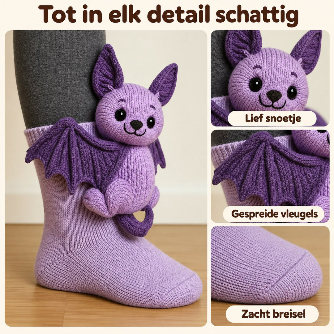 Mila | Knuffelsokken Vleermuis – Details