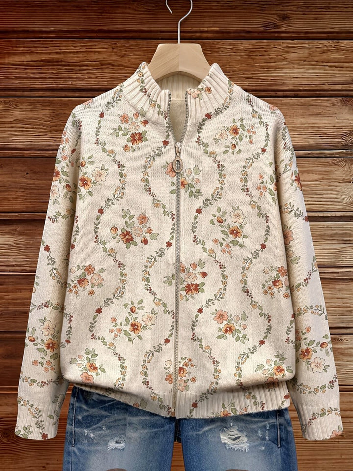 Corrie | Vest met fijne bloemenranken