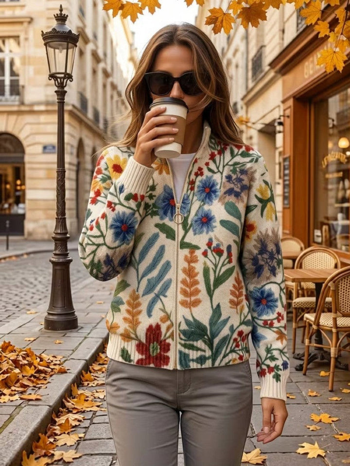 Carla | Vest met botanische bloemenprint