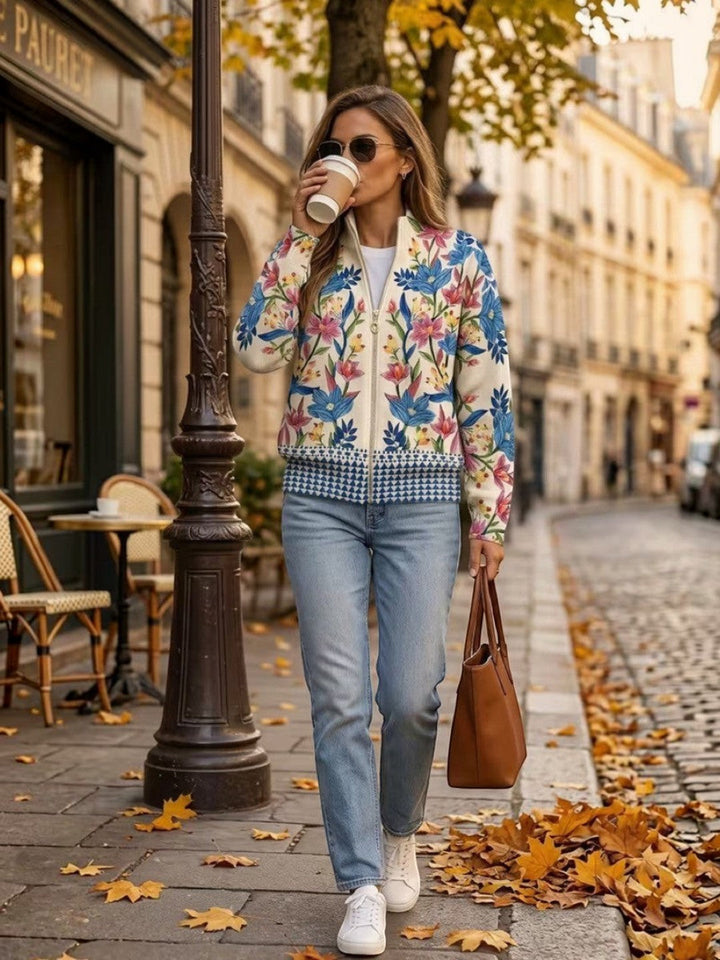 Carla | Vest met botanische bloemenprint
