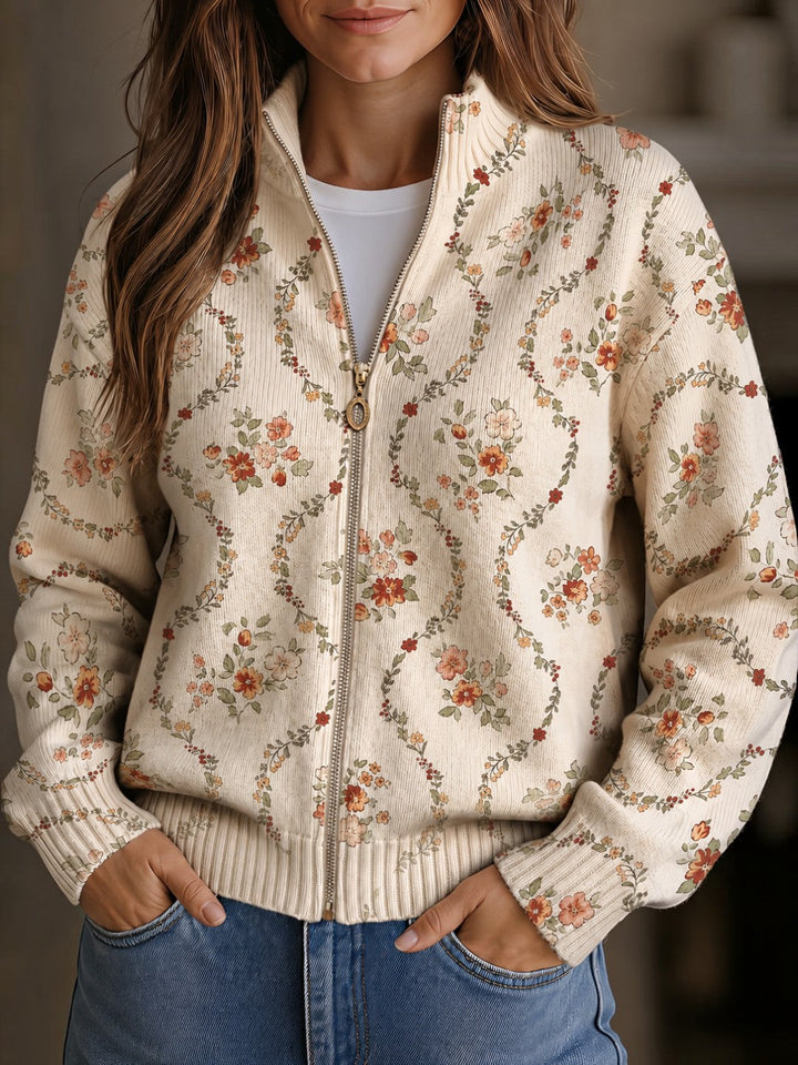 Corrie | Vest met fijne bloemenranken
