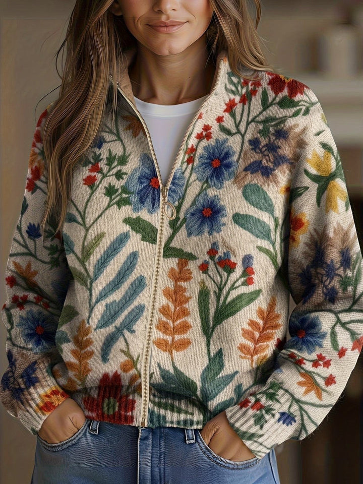 Carla | Vest met botanische bloemenprint