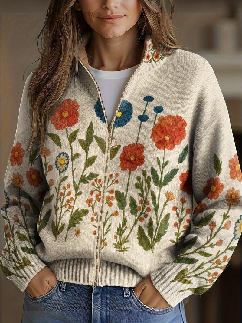 Yvonne | Vest met veldbloemenmotief