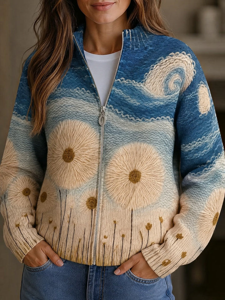 Tineke | Vest met paardenbloemmotief