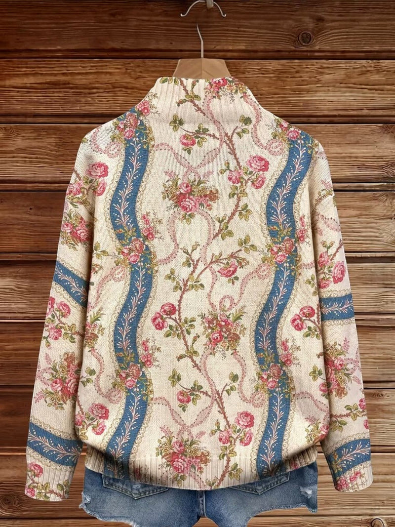 Wilma | Vest met rozenrankenmotief