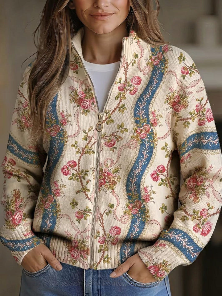 Wilma | Vest met rozenrankenmotief