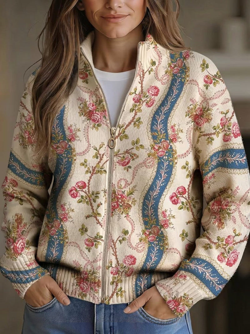 Wilma | Vest met rozenrankenmotief