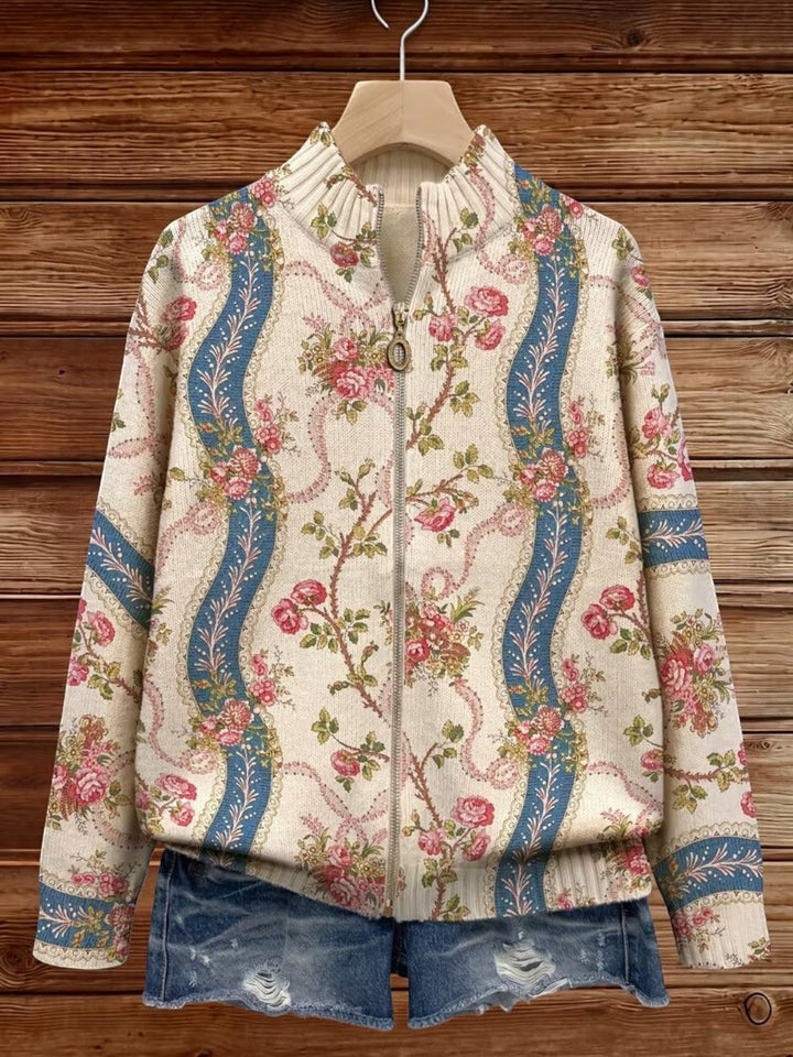 Wilma | Vest met rozenrankenmotief