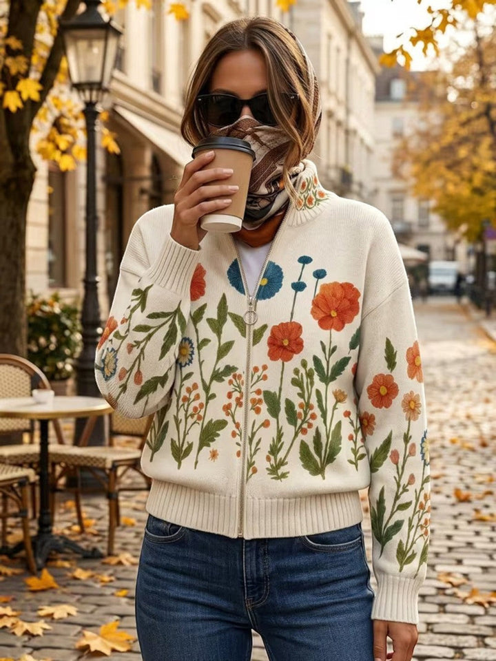 Yvonne | Vest met veldbloemenmotief