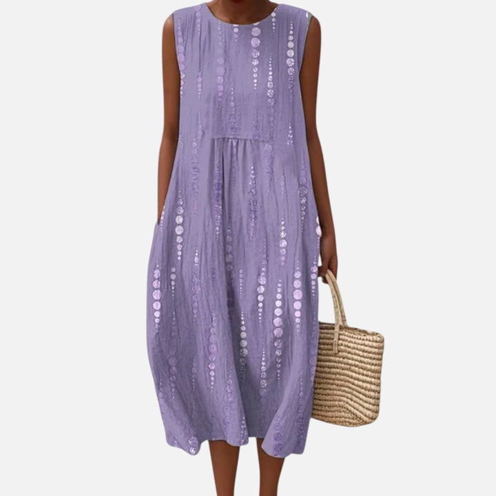 Nathalie | Mouwloze midi-jurk in lila