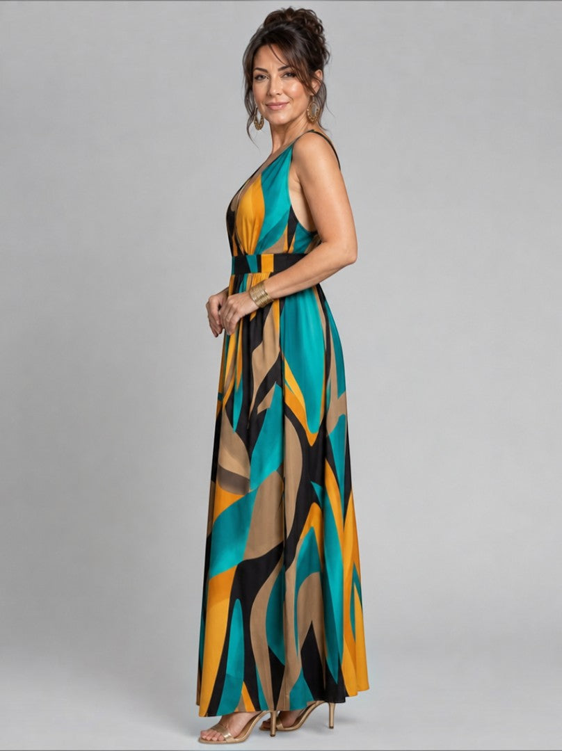 Greet | Maxi-jurk met Grafische Print