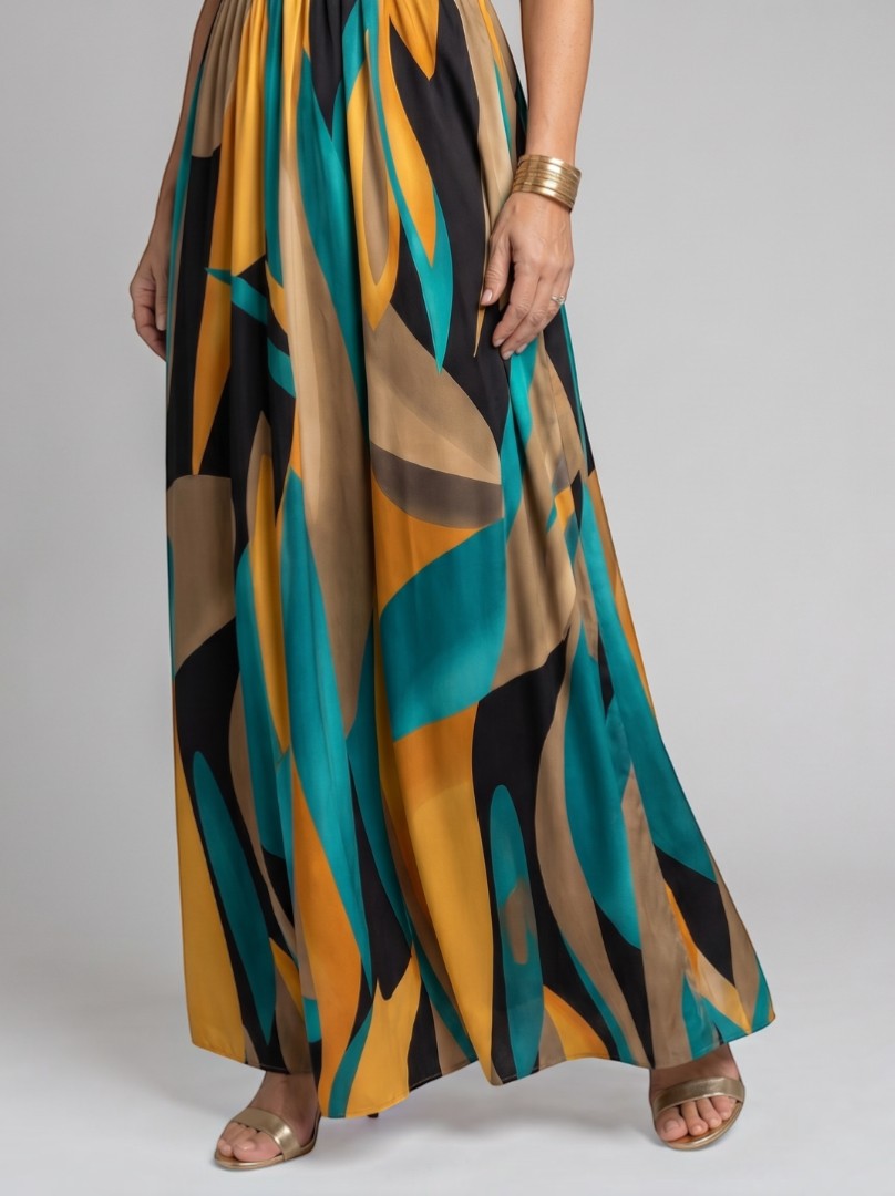 Greet | Maxi-jurk met Grafische Print
