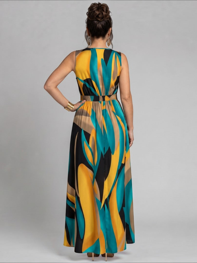 Greet | Maxi-jurk met Grafische Print