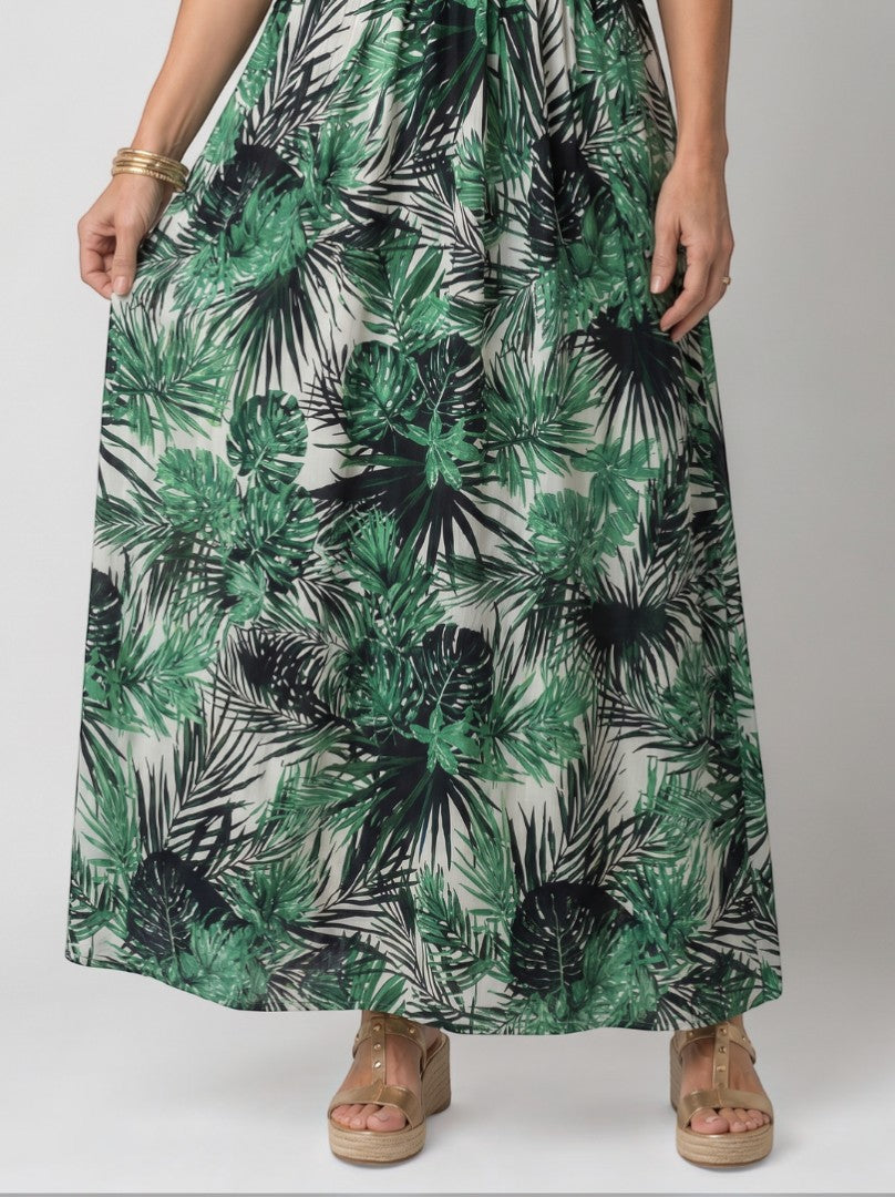 Corry | Maxi-jurk met Palmenmotief