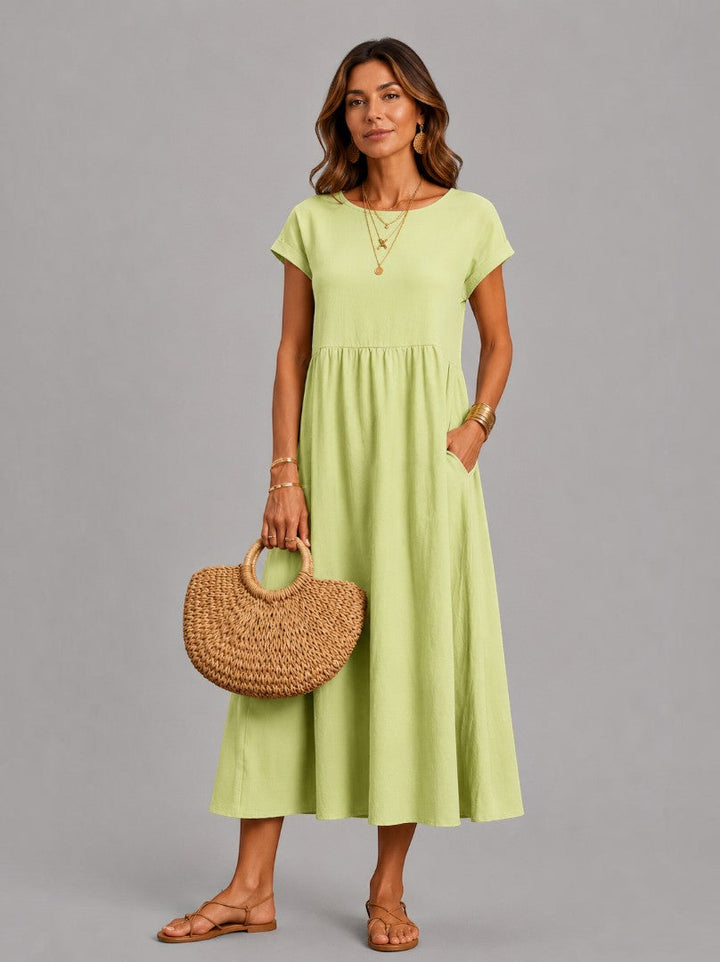 Willy | Witte Zomerjurk met Linnenlook