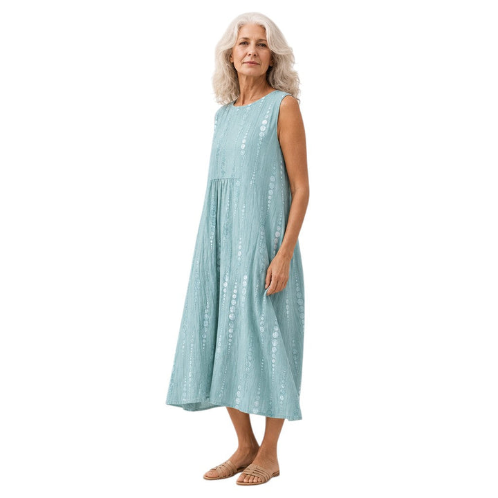 Judith | Mouwloze midi-jurk in mintgroen