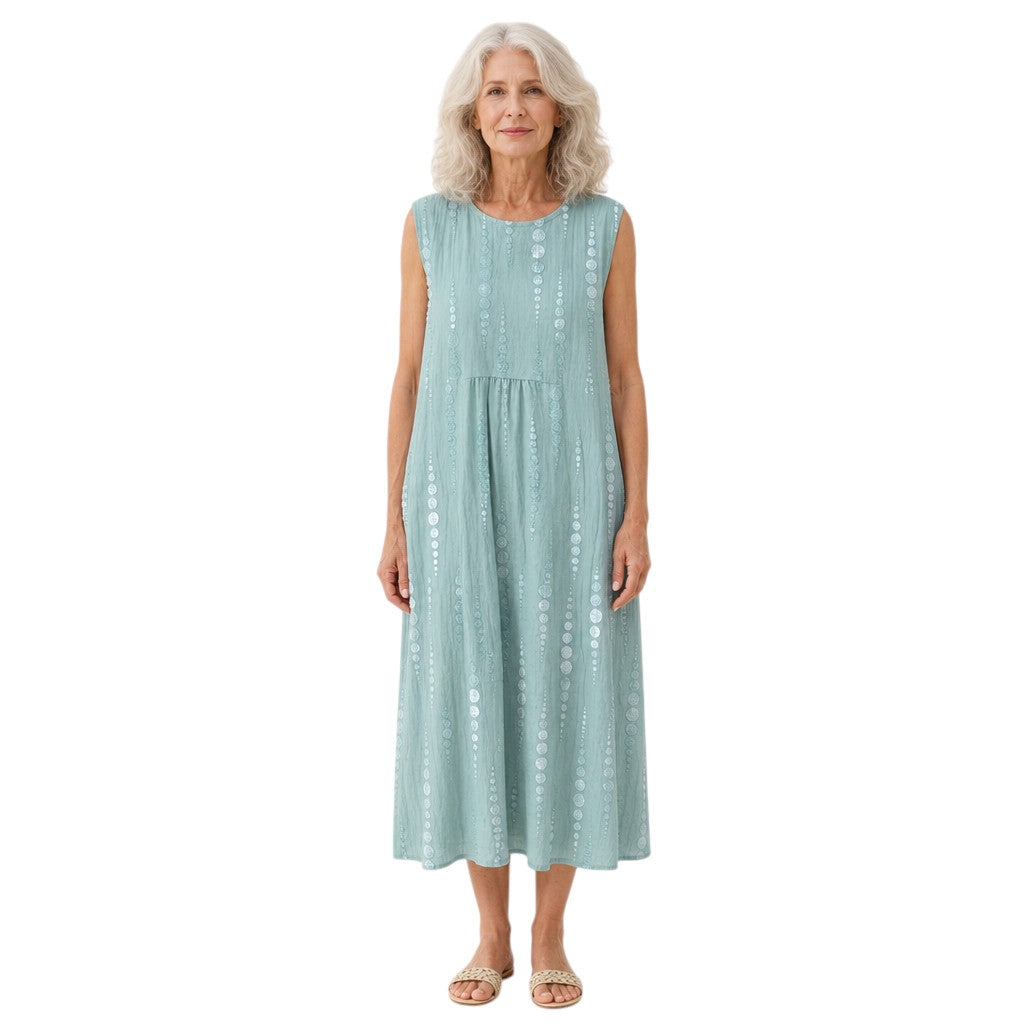 Judith | Mouwloze midi-jurk in mintgroen
