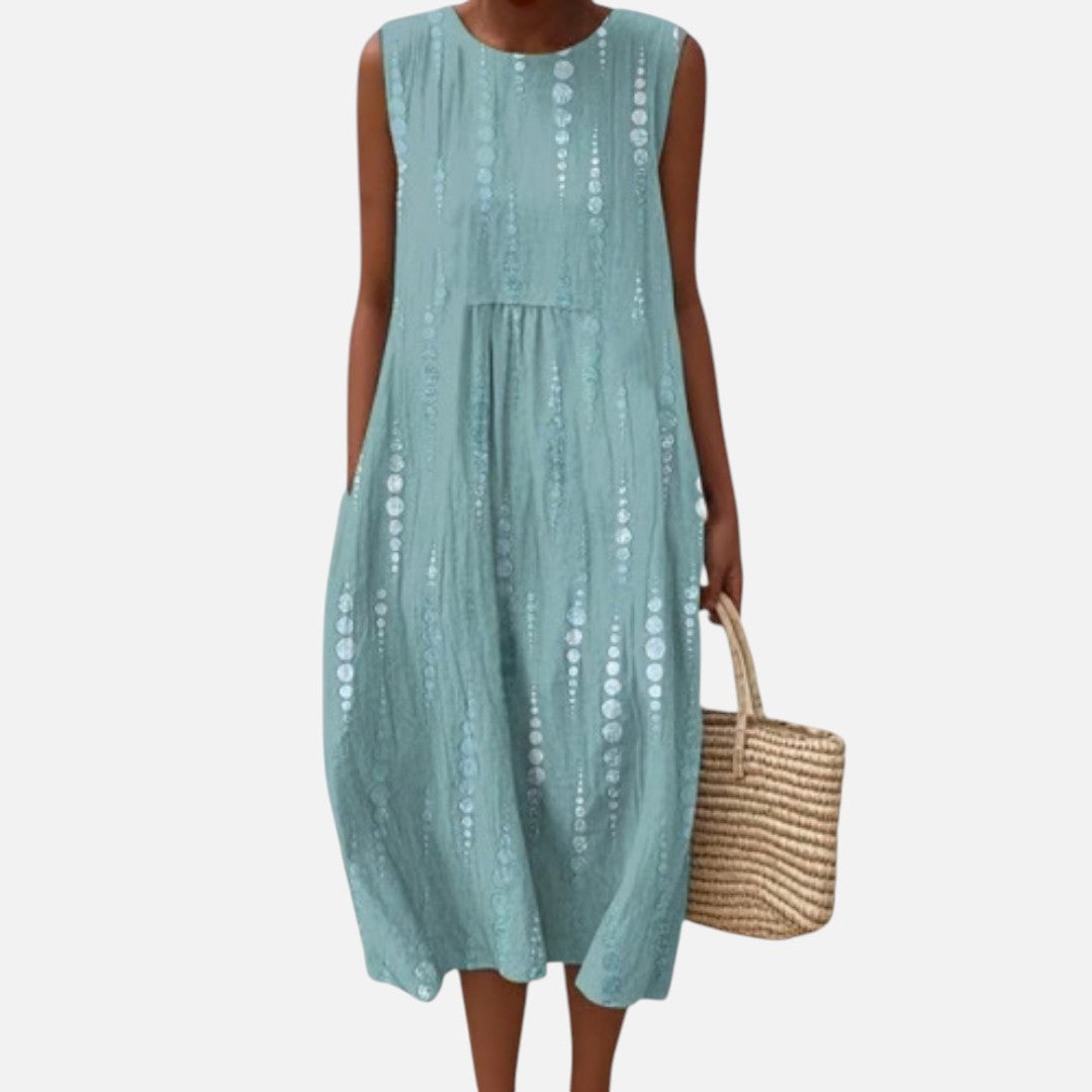 Judith | Mouwloze midi-jurk in mintgroen