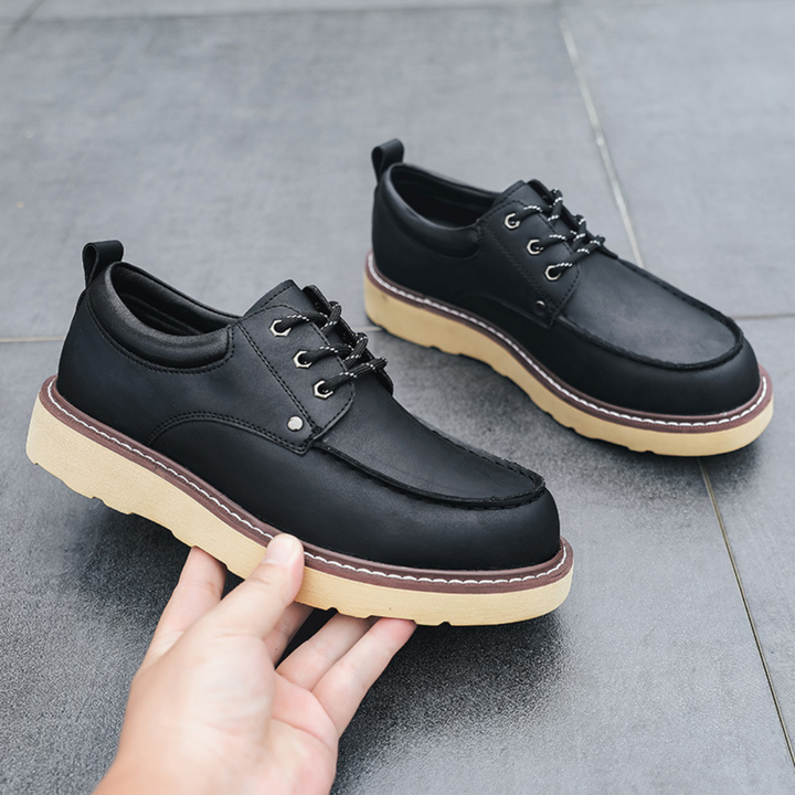 Ralf | Zwarte retro veterschoenen