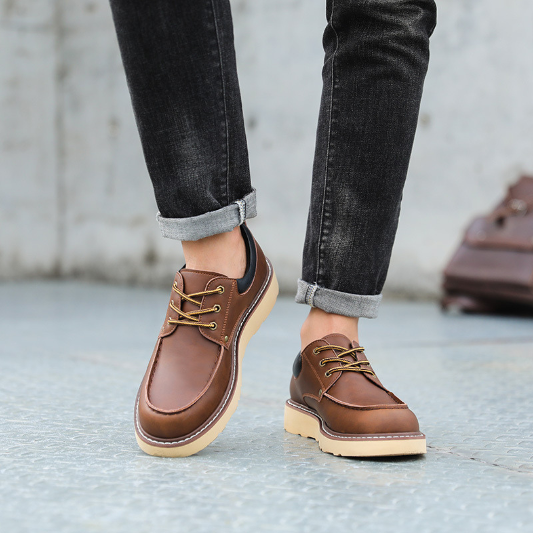 Ralf | Zwarte retro veterschoenen