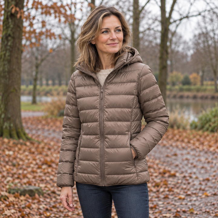 Rianne | Gewatteerde tussenjas in champagne
