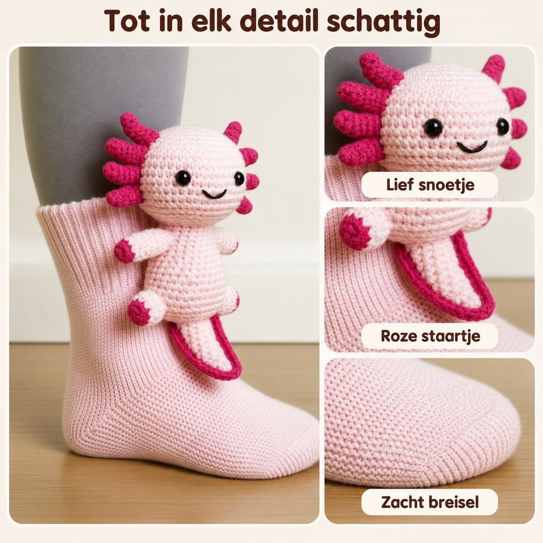 Roos | Knuffelsokken Axolotl – Details